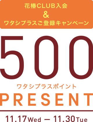 花椿CLUBメンバーID登録500ポイント獲得キャンペーン
